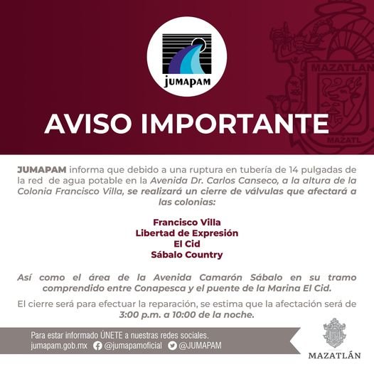 CIERRE DE VÁLVULAS PARA REPARACIÓN