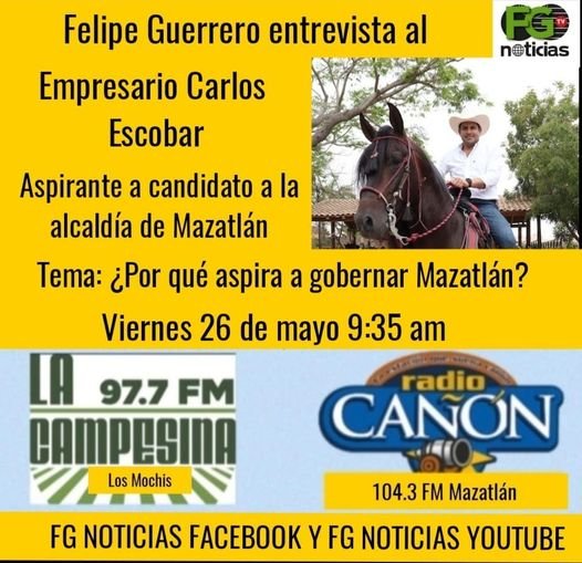 ESTE VIERNES 26 DE MAYO, A LAS 9:35 AM, VEA Y ESCUCHE LA ENTREVISTA AL EMPRESARI