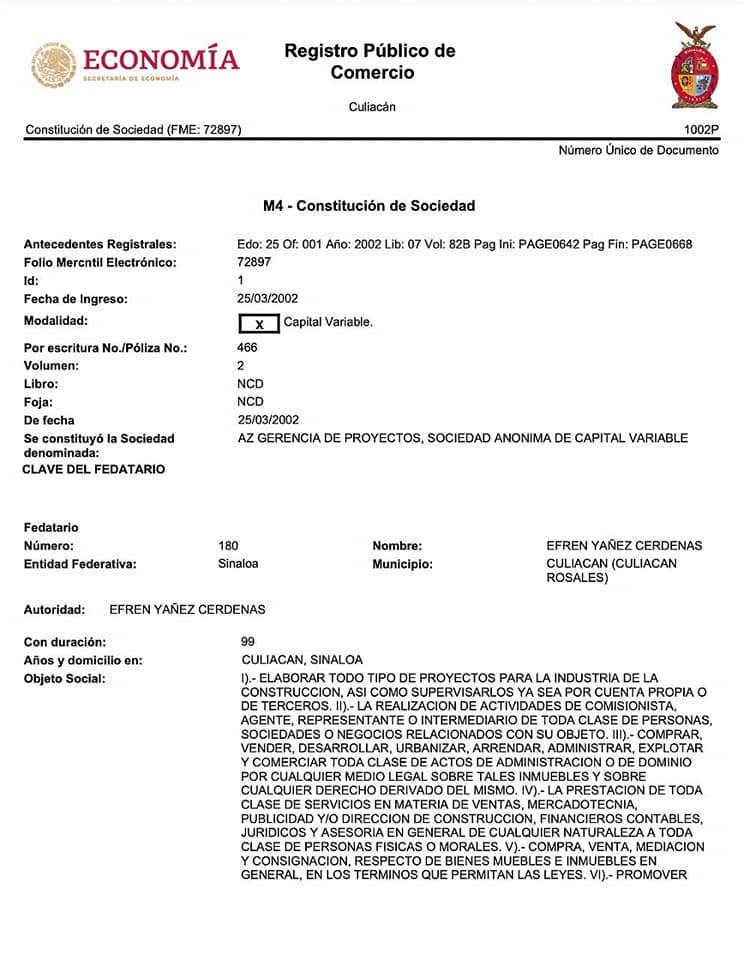 MÁS DATOS SOBRE LAS EMPRESAS DE CULIACÁN, SEÑALADAS EN LOS PRESUNTOS NEGOCIOS DE