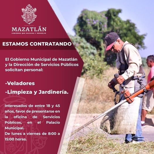 *Servicios Públicos está contratando personal para trabajar en el Parque Central