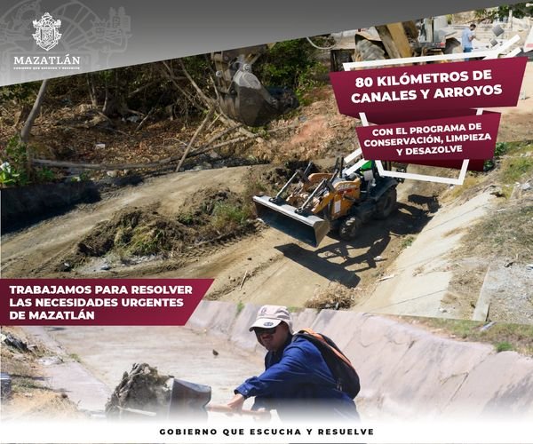 CONSERVACIÓN, LIMPIEZA Y DESAZOLVE  DE MÁS DE 80 KILÓMETROS DE CANALES Y ARROYOS