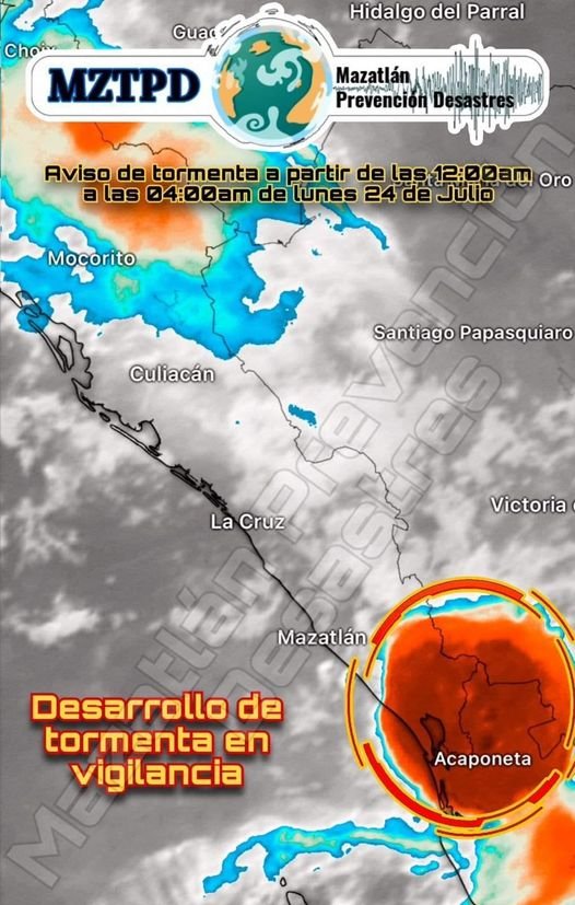 *Aviso por Tormenta* Desarrollo de tormenta avanzando desde el sur del estado c
