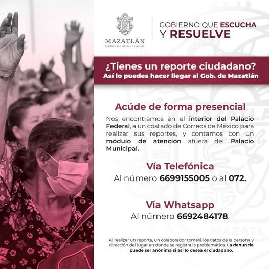*¿Tienes un reporte ciudadano? Te decimos cómo hacerlo llegar al Gobierno de Maz