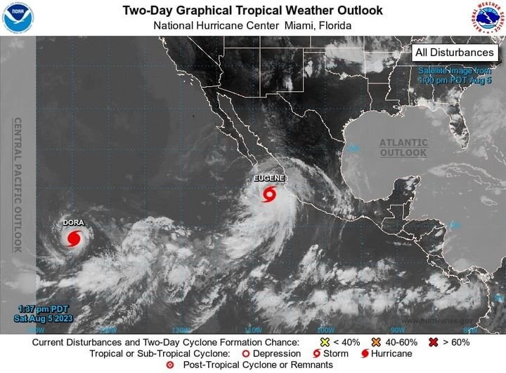 ATENCIÓN Se forma la Tormenta Tropical “EUGENE” a 300 km al suroeste de Pu ATENCIÓN Se forma la Tormenta Tropical “EUGENE” a 300 km al suroeste de Pu