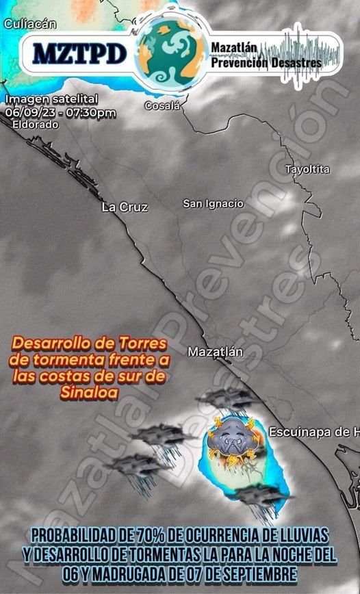 *Aviso Preventivo* 06/09/23 – 20:00pm_  Permanece potencial de precipitaciones