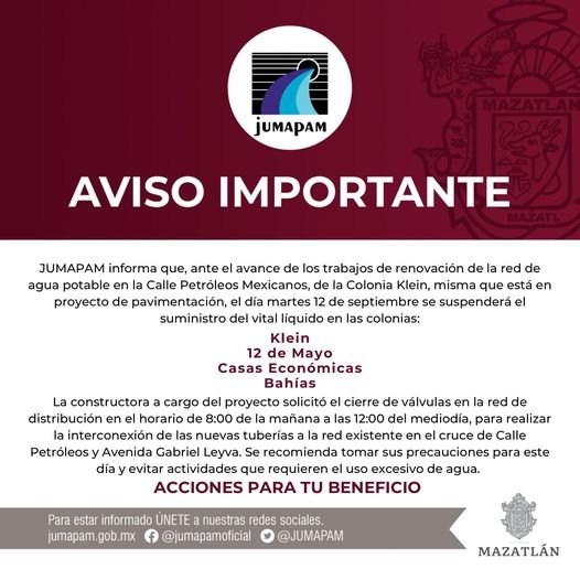 CORTE AL SUMINISTRO POR AVANCE DE OBRA