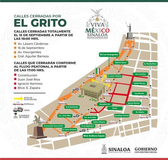 CROQUIS DE CALLES CERRADAS TOTALMENTE, ALEDAÑAS A LA EXPLANADA DE PALACIO DE GOB