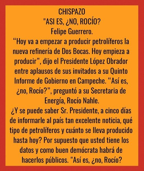 ¿Y HASTA AHORA CUÁNTO SE HA PRODUCIDO SR. PRESIDENTE?