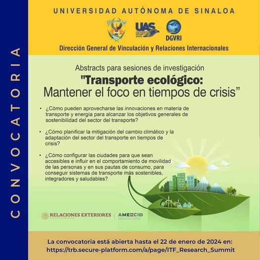 *Invita la #UAS a participar en la convocatoria de abstractos para sesiones de i