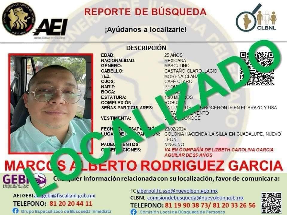 EN #GUADALUPE|| LIZBETH Y MARCOS “PAREJA REPORTADA COMO DESAPARECIDA” SON LOCALI