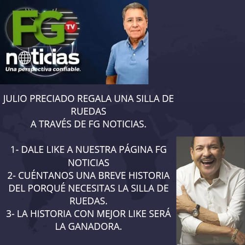 JULIO PRECIADO REGALA UNA SILLA DE RUEDAS A TRAVÉS DE FG NOTICIAS. JULIO PRECIADO REGALA UNA SILLA DE RUEDAS A TRAVÉS DE FG NOTICIAS.