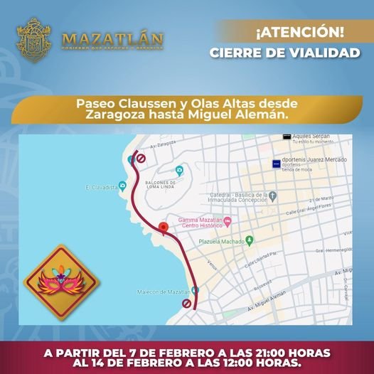 *Paseo Claussen y Olas Altas serán cerrados a la circulación a partir de este mi