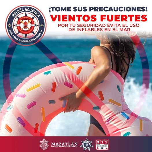 *Restringen actividades en playas por viento y oleaje elevado.* *Restringen actividades en playas por viento y oleaje elevado.*