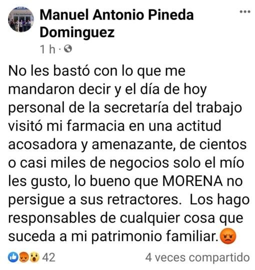 El Dr. Manuel Antonio Pineda recibió amenazas para que dejara la candidatura, po