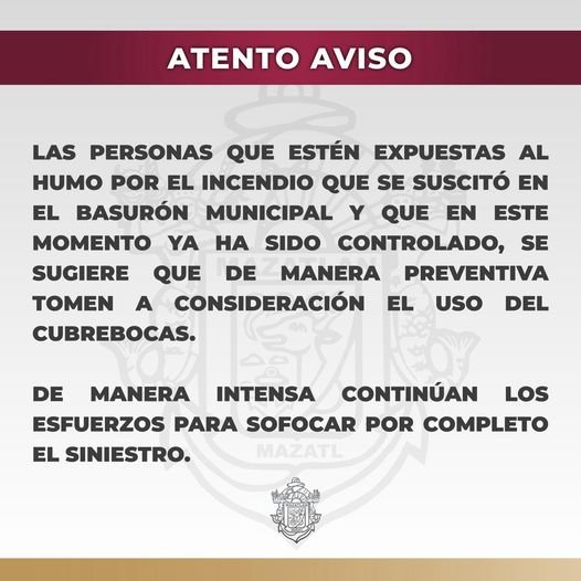 Les compartimos el siguiente aviso: