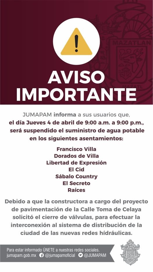 AVISO IMPORTANTE