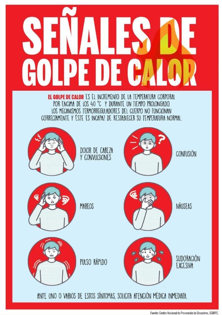 ESTAS SON LAS SEÑALES DEL «GOLPE DE CALOR». ¡A CUIDARNOS TODOS!