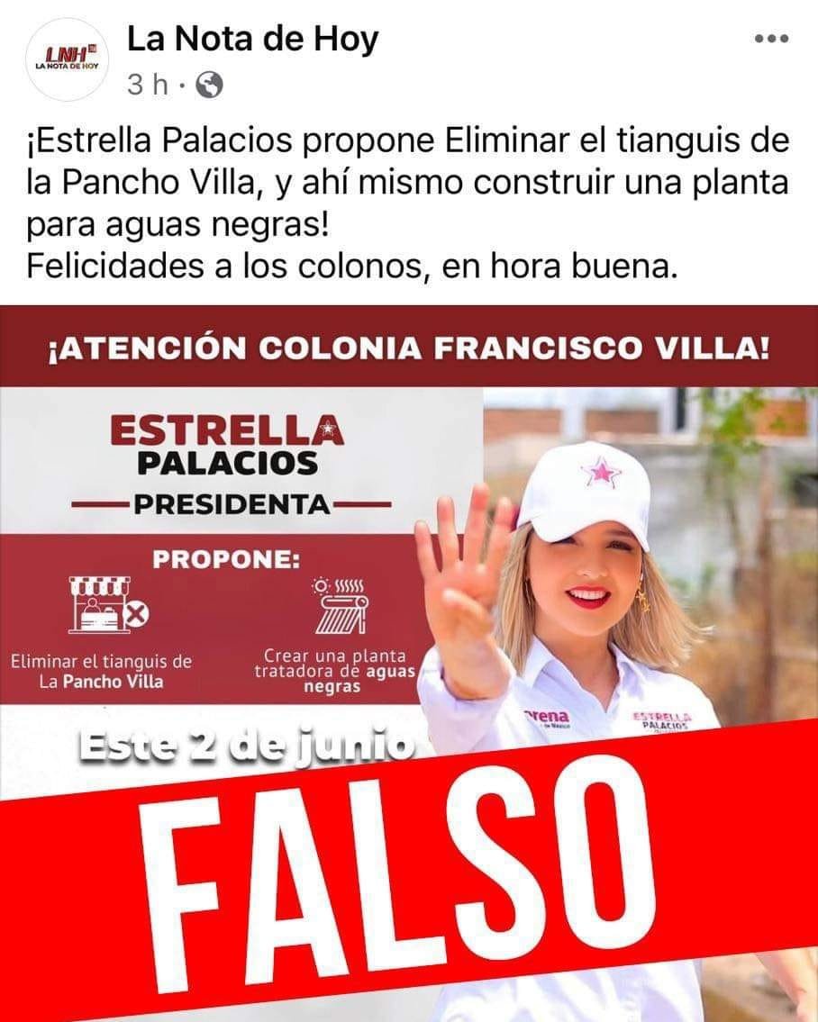 INFORMACIÓN FALSA DICE LA CANDIDATA ESTRELLA PALACIOS QUE ES EN UN ACTO DE DESESPERO INFORMACIÓN FALSA DICE LA CANDIDATA ESTRELLA PALACIOS QUE ES EN UN ACTO DE DESESPERO