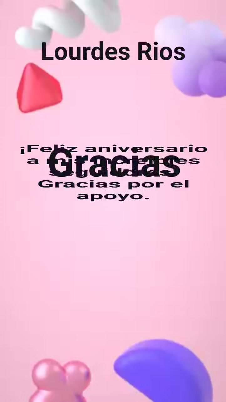 ¡Feliz aniversario a mis increíbles seguidores! Gracias por el apoyo. Lourdes Ri