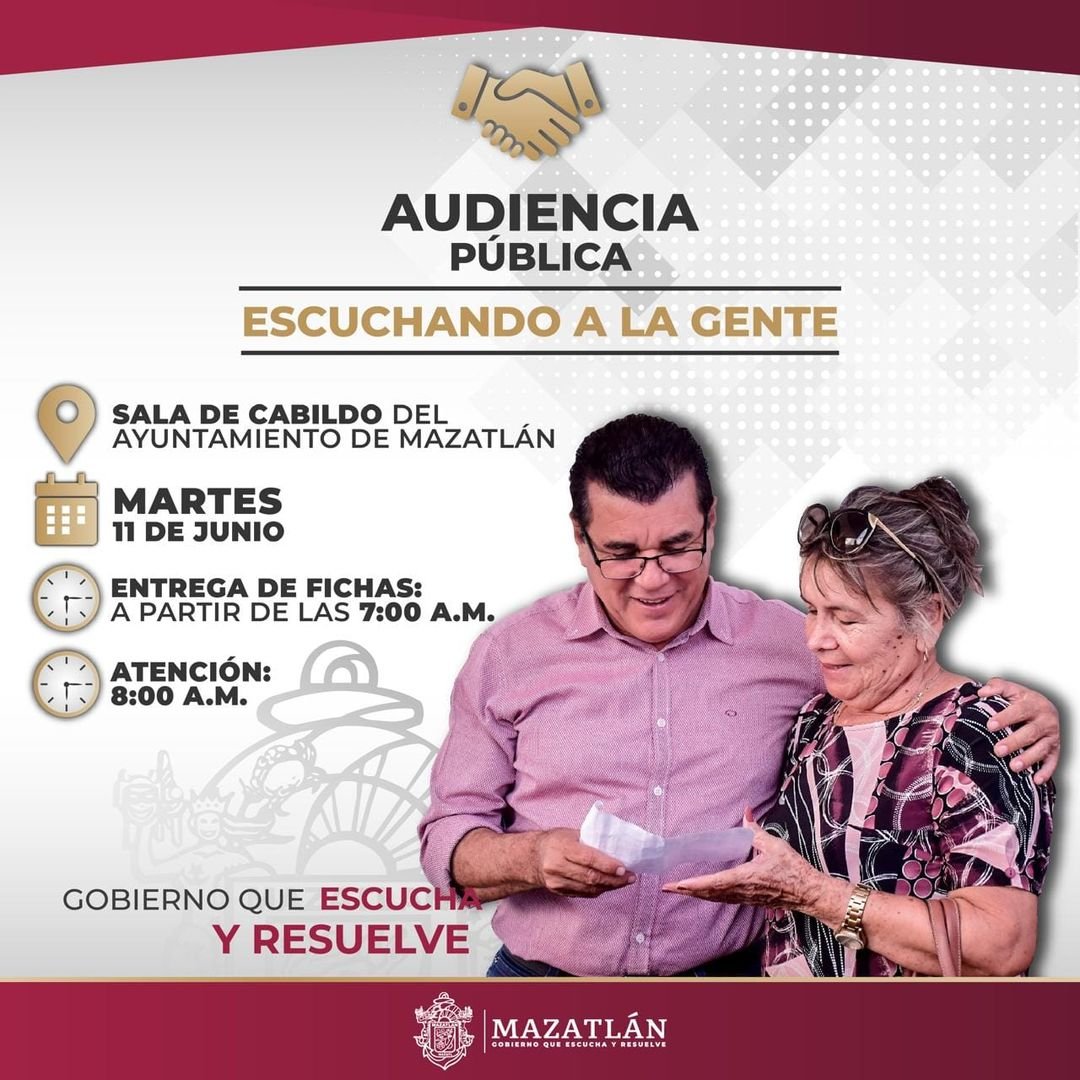 *¡Se reanudan audiencias públicas! El Gobierno de Mazatlán continúa Escuchando a *¡Se reanudan audiencias públicas! El Gobierno de Mazatlán continúa Escuchando a