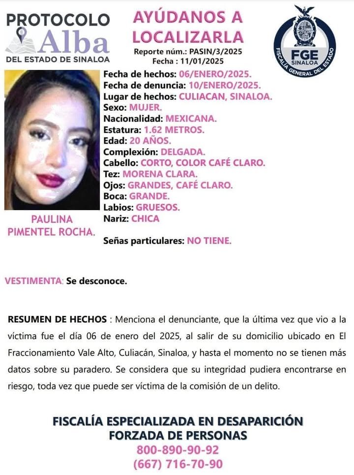 Solicitan colaboración para dar con el paradero Paulina #CompartirEsAyudar