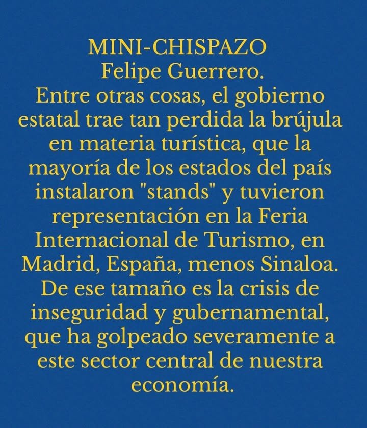 POR PRIMERA VEZ EN AÑOS, SINALOA NO ESTUVO PRESENTE EN LA FERIA INTERNACIONAL DE TURISMO EN ESPAÑA POR PRIMERA VEZ EN AÑOS, SINALOA NO ESTUVO PRESENTE EN LA FERIA INTERNACIONAL DE TURISMO EN ESPAÑA