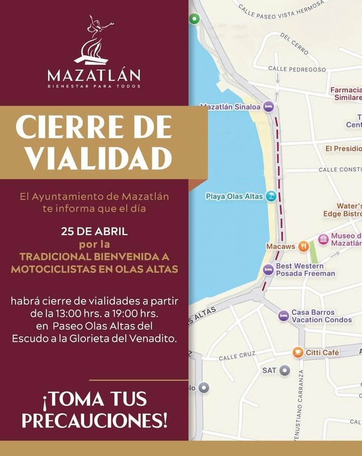 Tradicional bienvenida a motociclistas dará pie a cierre vial este viernes en Olas Altas