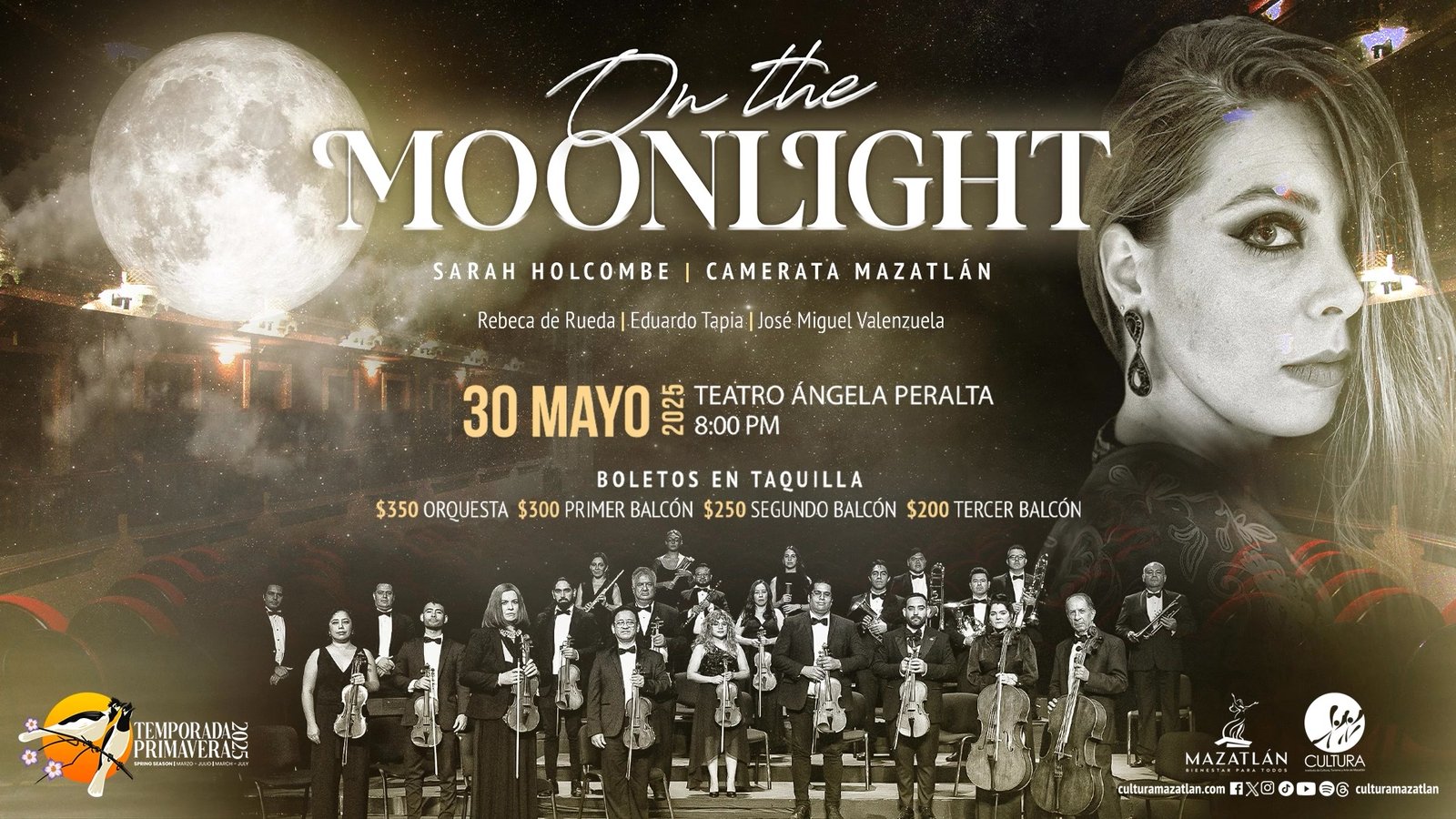 La mezzosoprano mazatleca Sarah Holcombe y artistas invitados protagonizarán una noche mágica e inolvidable a través de un viaje…