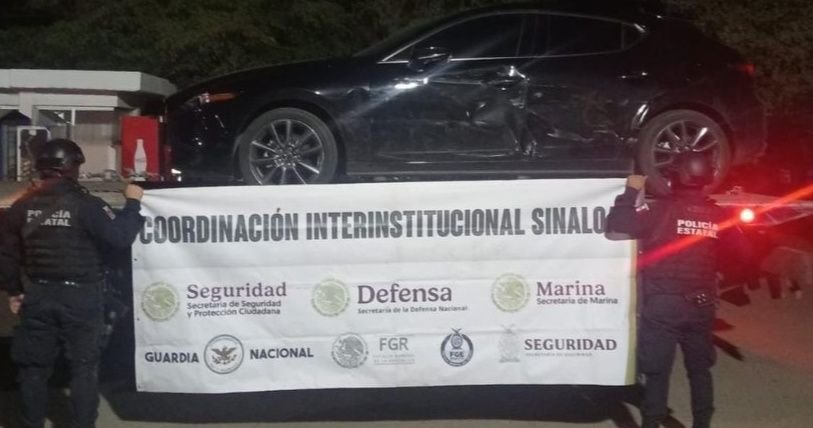 Tras persecución, policías estatales detienen a menor de edad que tripulaba un vehículo robado en Culiacán