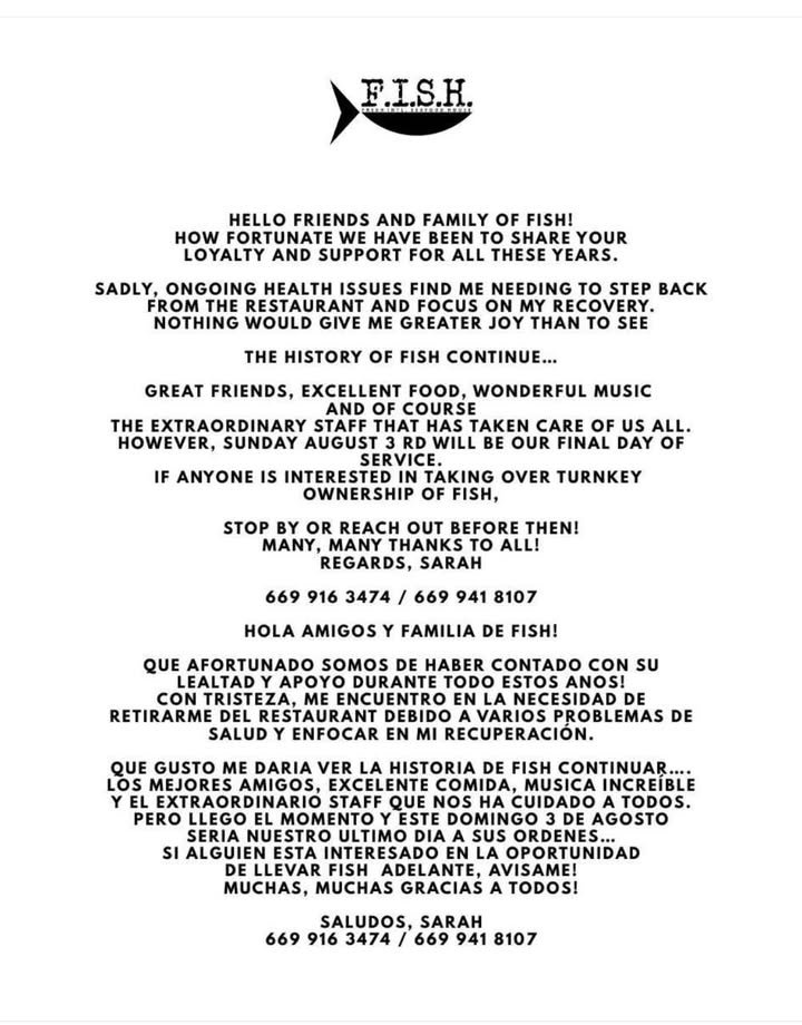 Y SIGUEN CERRANDO RESTAURANTES EN MAZATLÁN