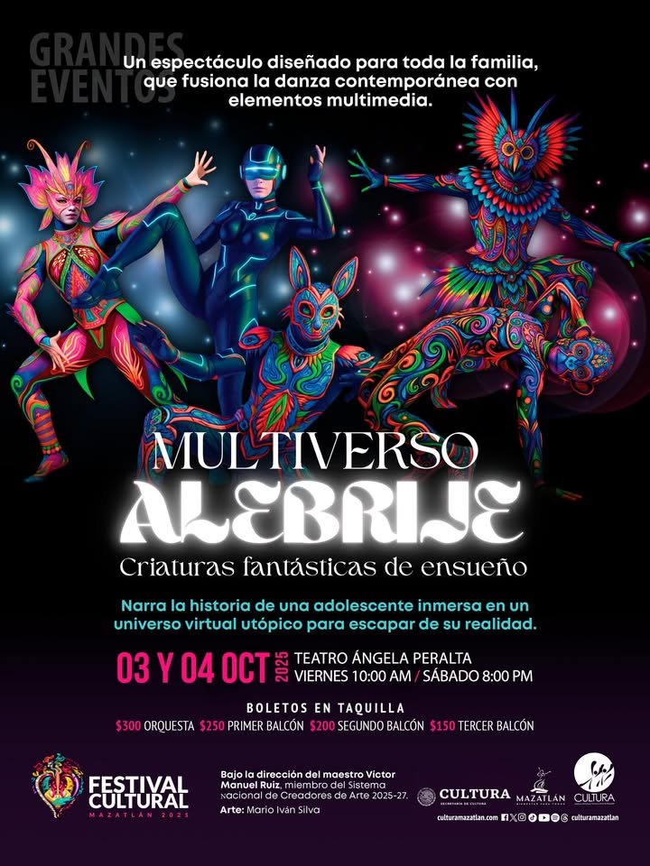 El 3 y 4 de octubre, el Instituto de Cultura, Turismo y Arte de Mazatlán presenta dentro del Festival Cultural Mazatlán 2025 "Mu…