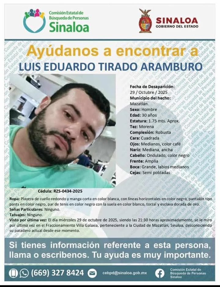 Solicitamos su valiosa ayuda y colaboración para localizar al C