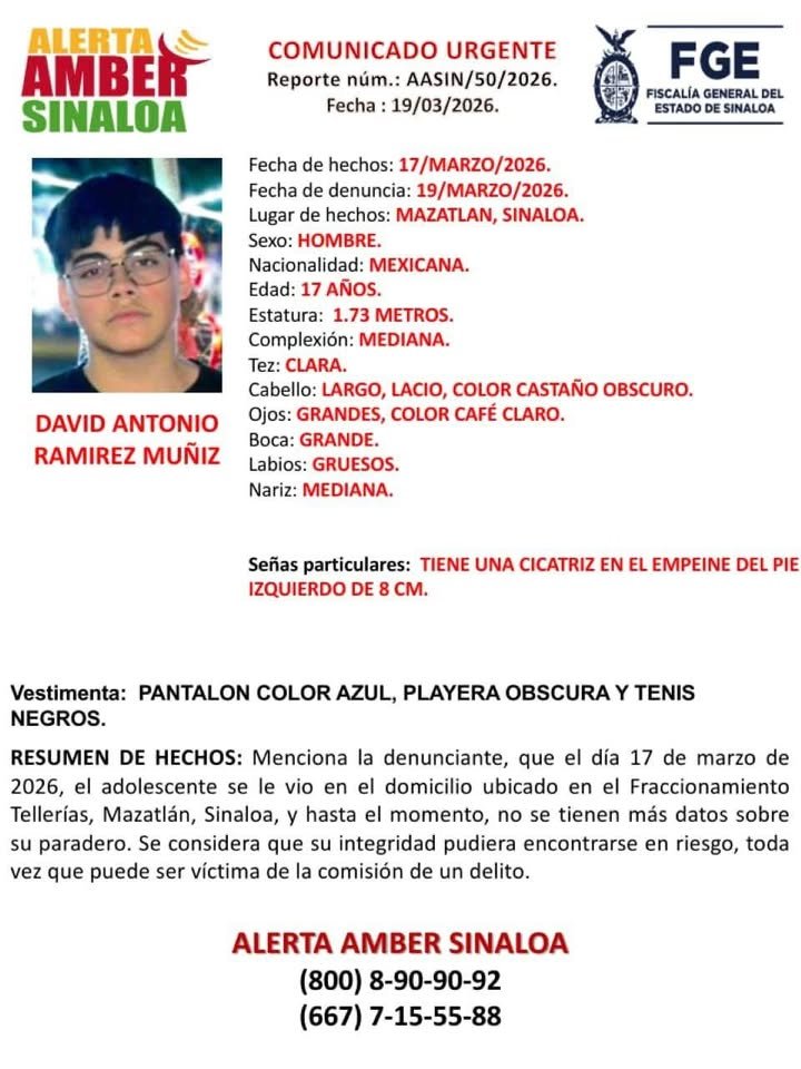 馃毃馃攳馃敂 #Fiscal铆aSinaloa solicita la colaboraci贸n ciudadana para localizar a David Antonio Ram铆rez Mu帽iz 馃毃馃攳馃敂 #Fiscal铆aSinaloa solicita la colaboraci贸n ciudadana para localizar a David Antonio Ram铆rez Mu帽iz