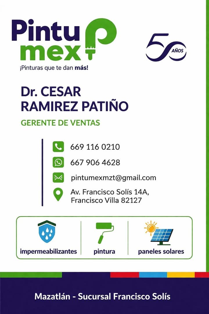 Todo lo que ocupes en pinturas, impermeabilizantes y paneles solares