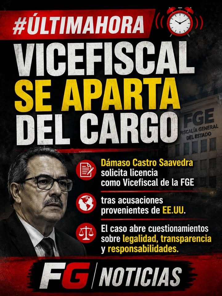 Deja el cargo el vicefiscal Dámaso Castro